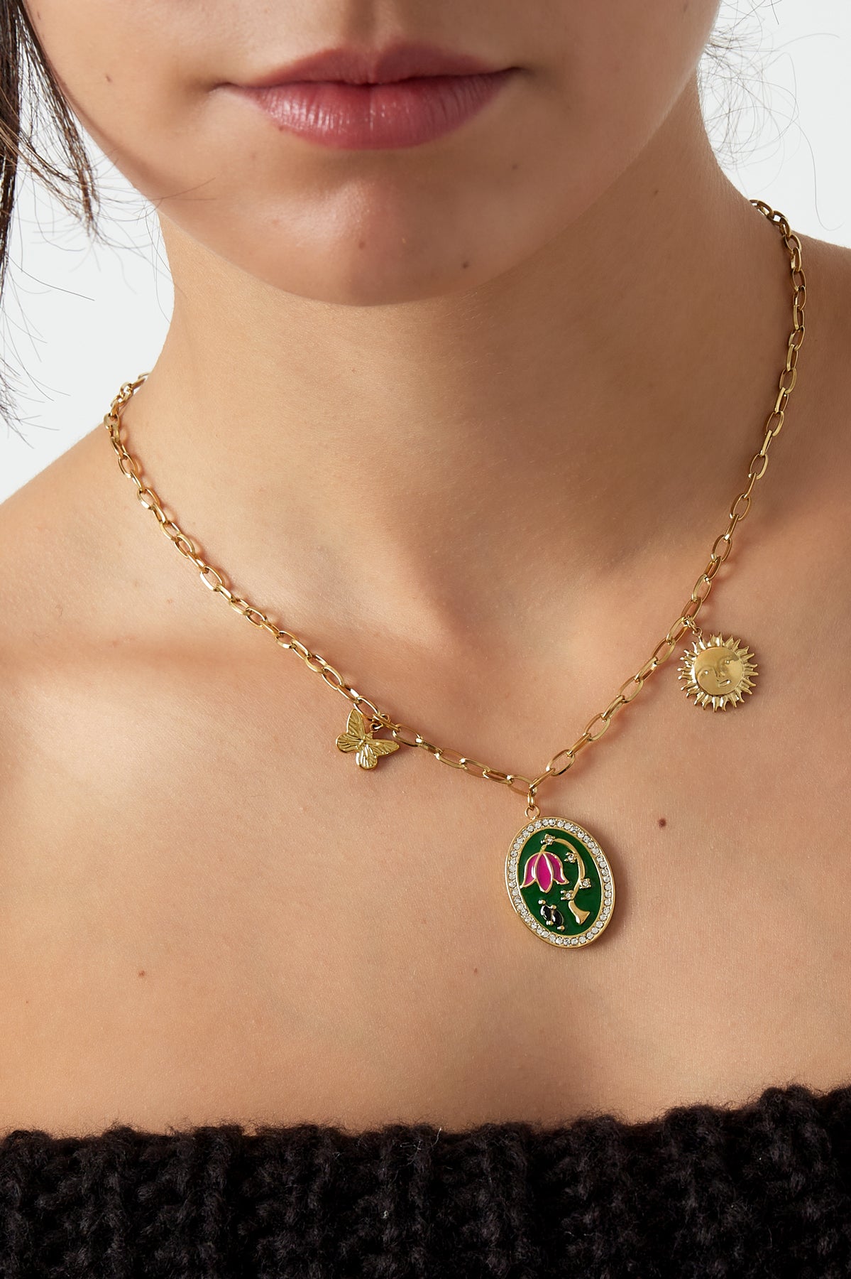 Collana giardino delle fate | Acciaio Inossidabile | Smaltata