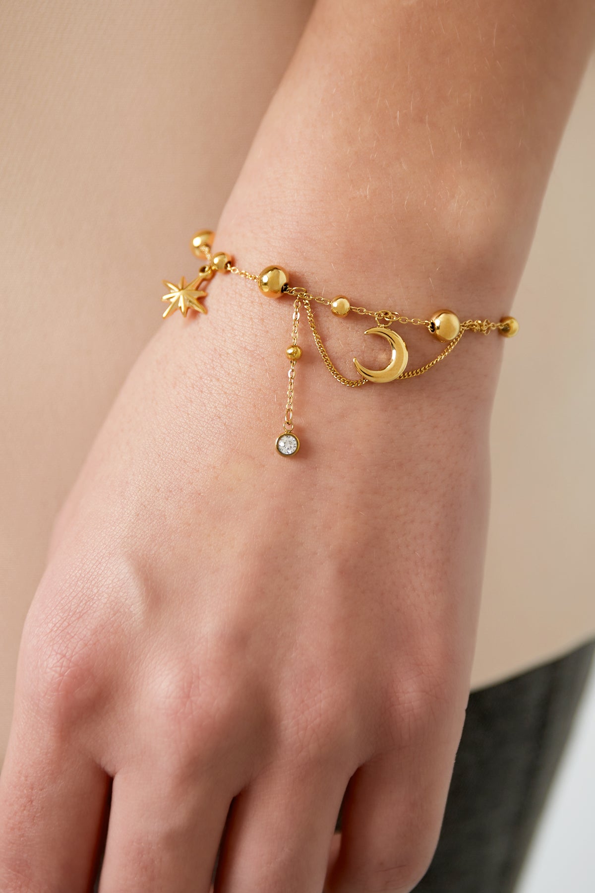 Bracciale charm Luna | Acciaio Inossidabile | Waterproof