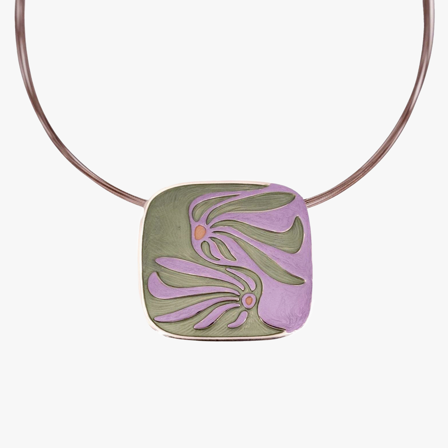 Collana fiori | dipinto a mano | zama con finitura oro rosa