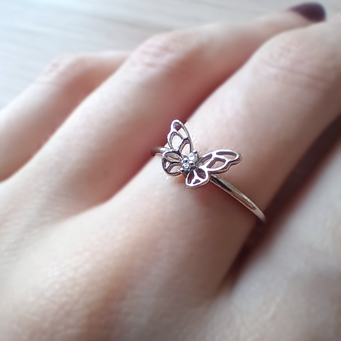 Pixie | Anello Farfalla | Zircone | Argento 925 | Placcato Platino