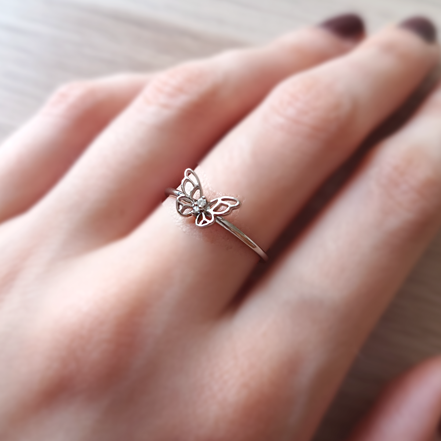 Pixie | Anello Farfalla | Zircone | Argento 925 | Placcato Platino