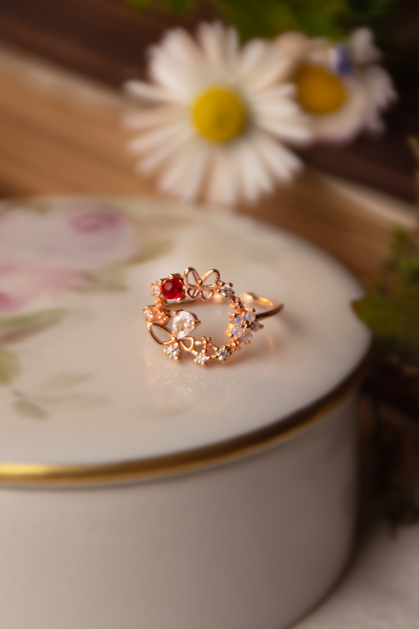 Secret Garden Ring | Zircons | Butterfly