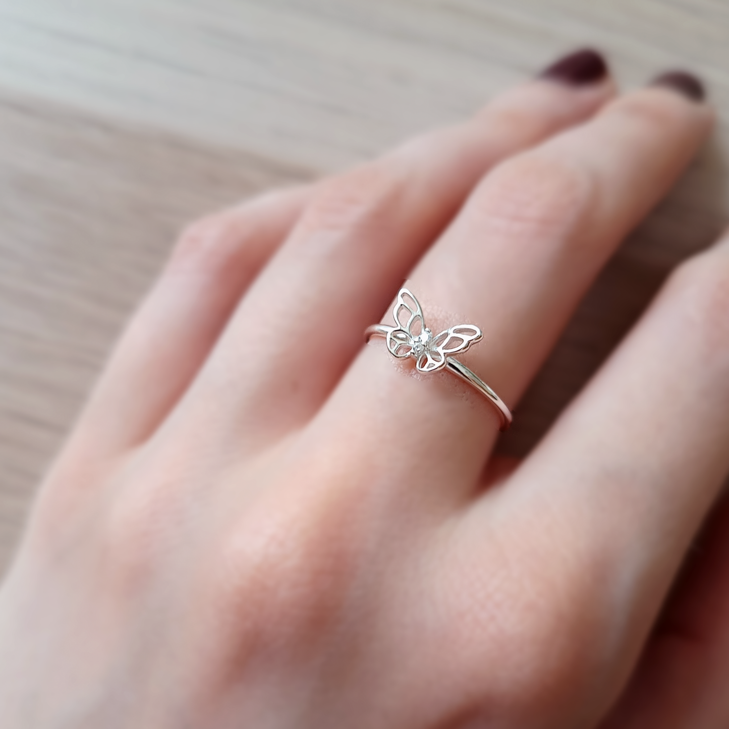 Pixie | Anello Farfalla | Zircone | Argento 925 | E-coat