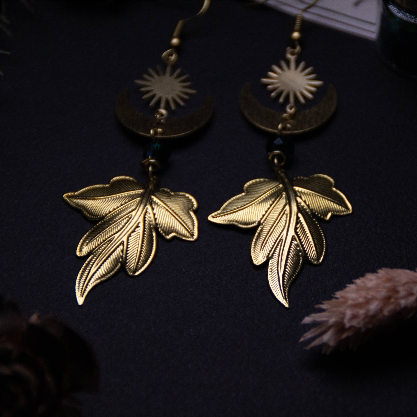 Autumn leaves | Orecchini autunnali con foglie in ottone | fatto a mano