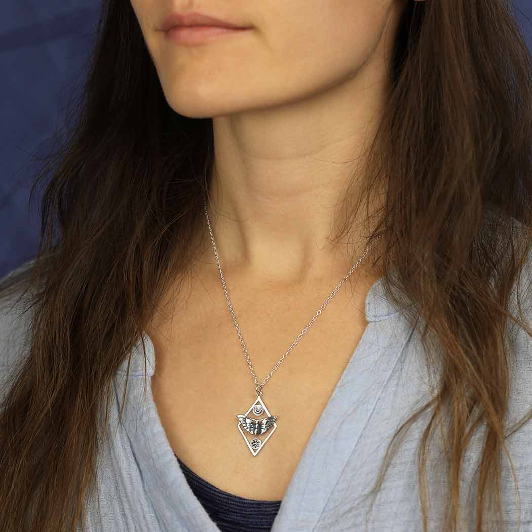 Collana falena | Argento sterling riciclato | FairTrade