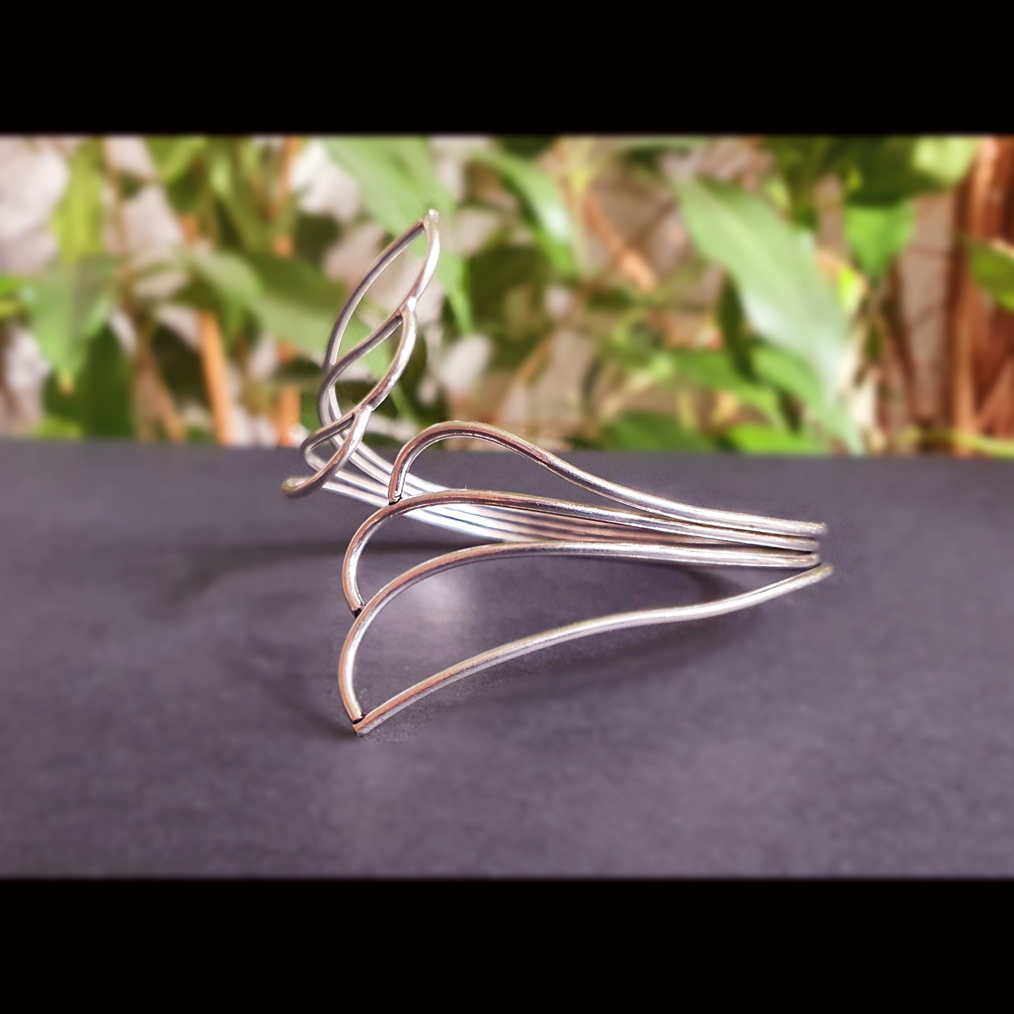 Bracciale con Ali | Placcato Argento | Regolabile | Artigianale