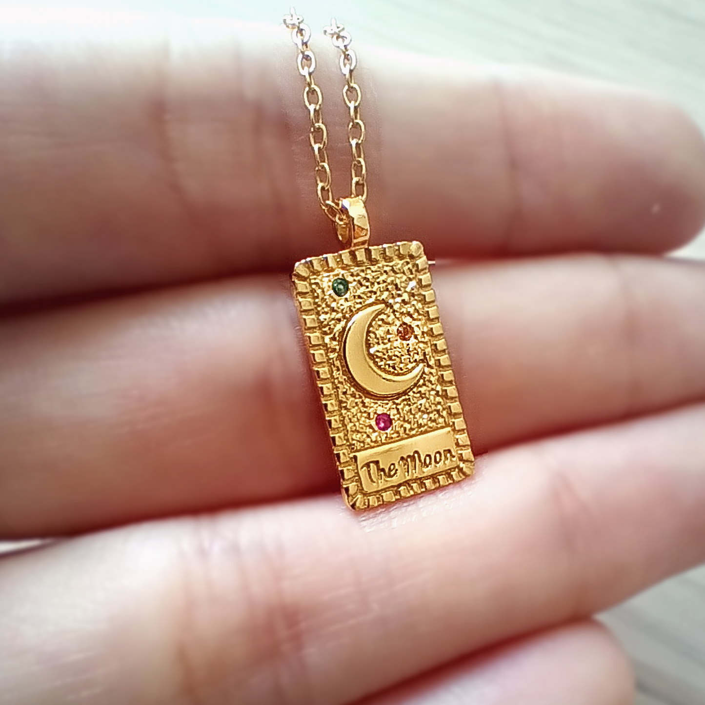 Arcanys Luna | Collana Tarocchi | Arcano Luna | Argento 925 | Placcatura oro + E-coat | Zirconi
