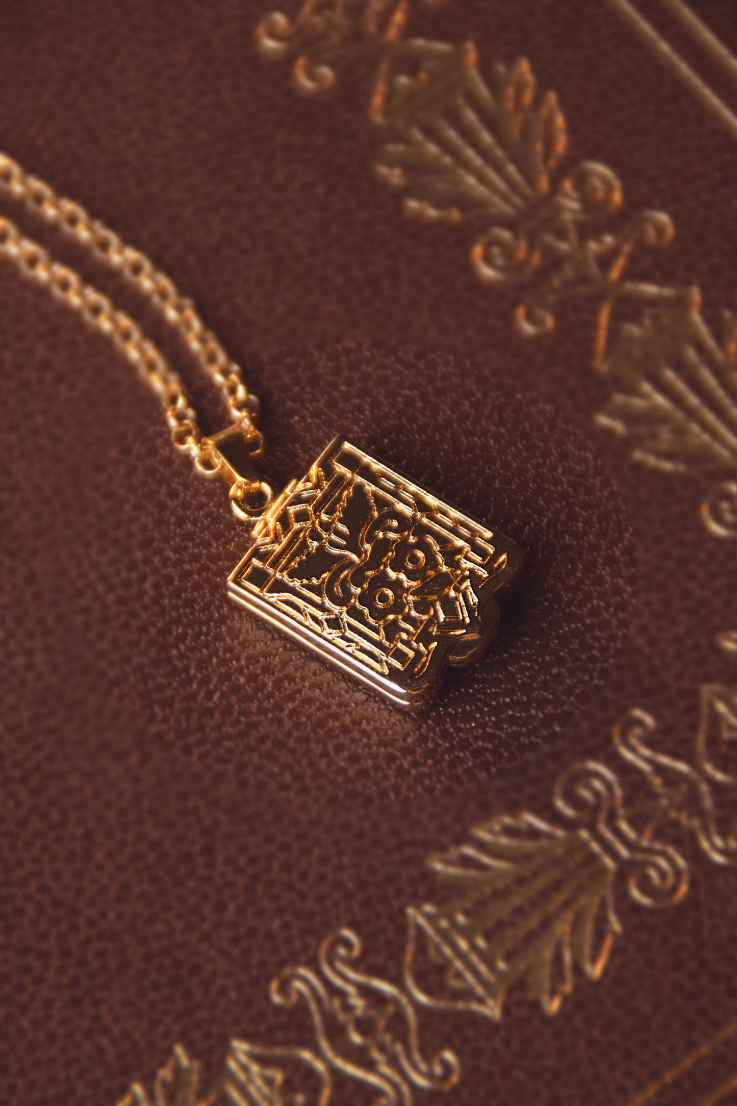 Pendente Locket quadrato | Floral | Retrò
