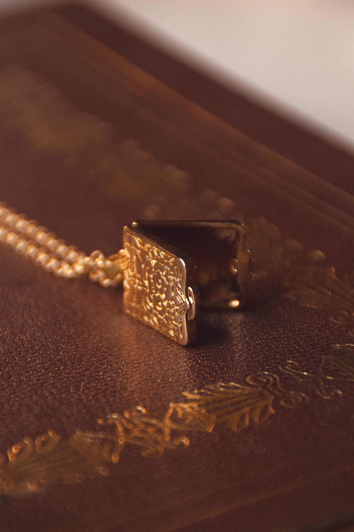 Pendente Locket quadrato | Floral | Retrò