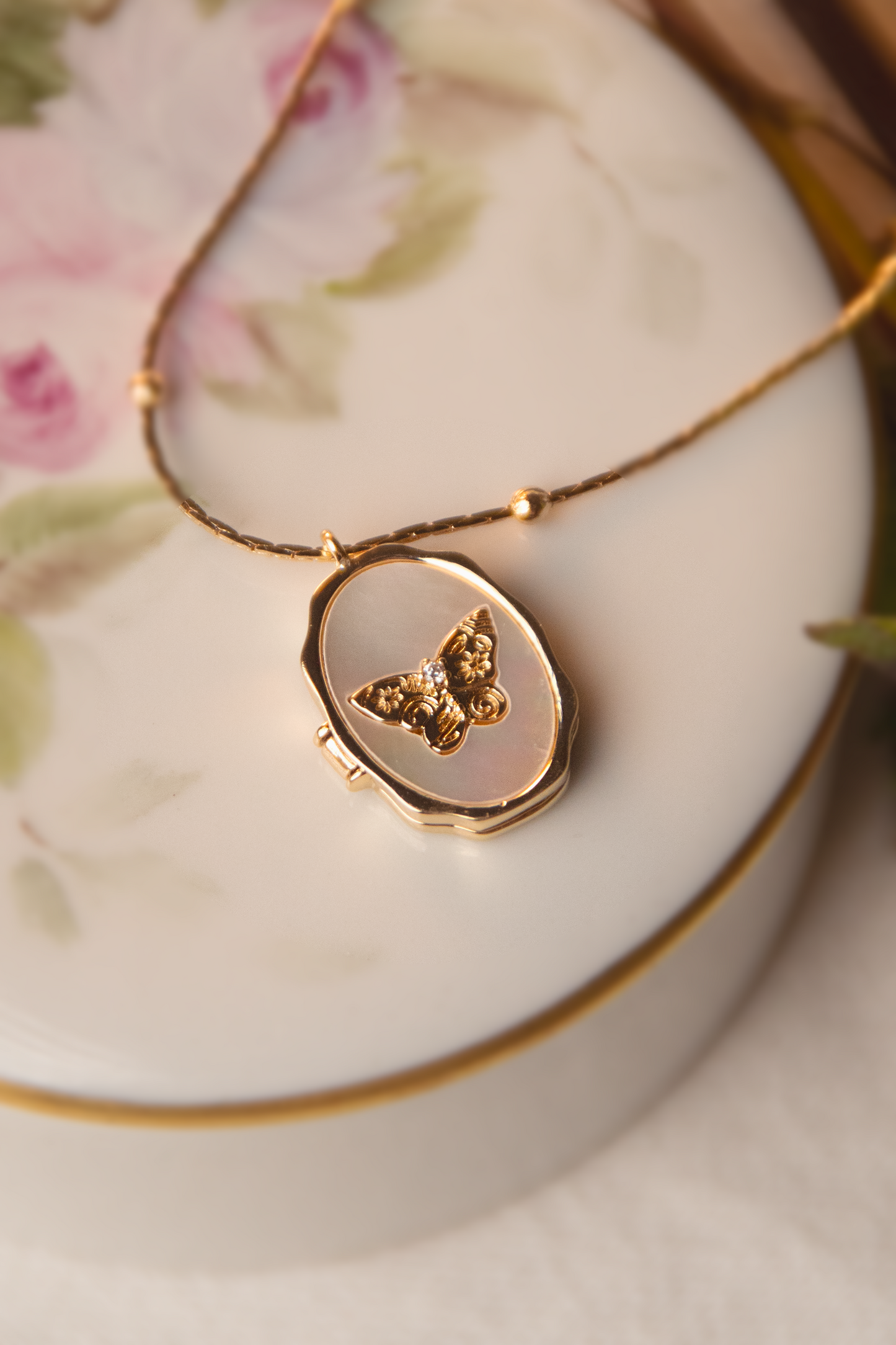 Pendente Locket | Farfalla | Retrò
