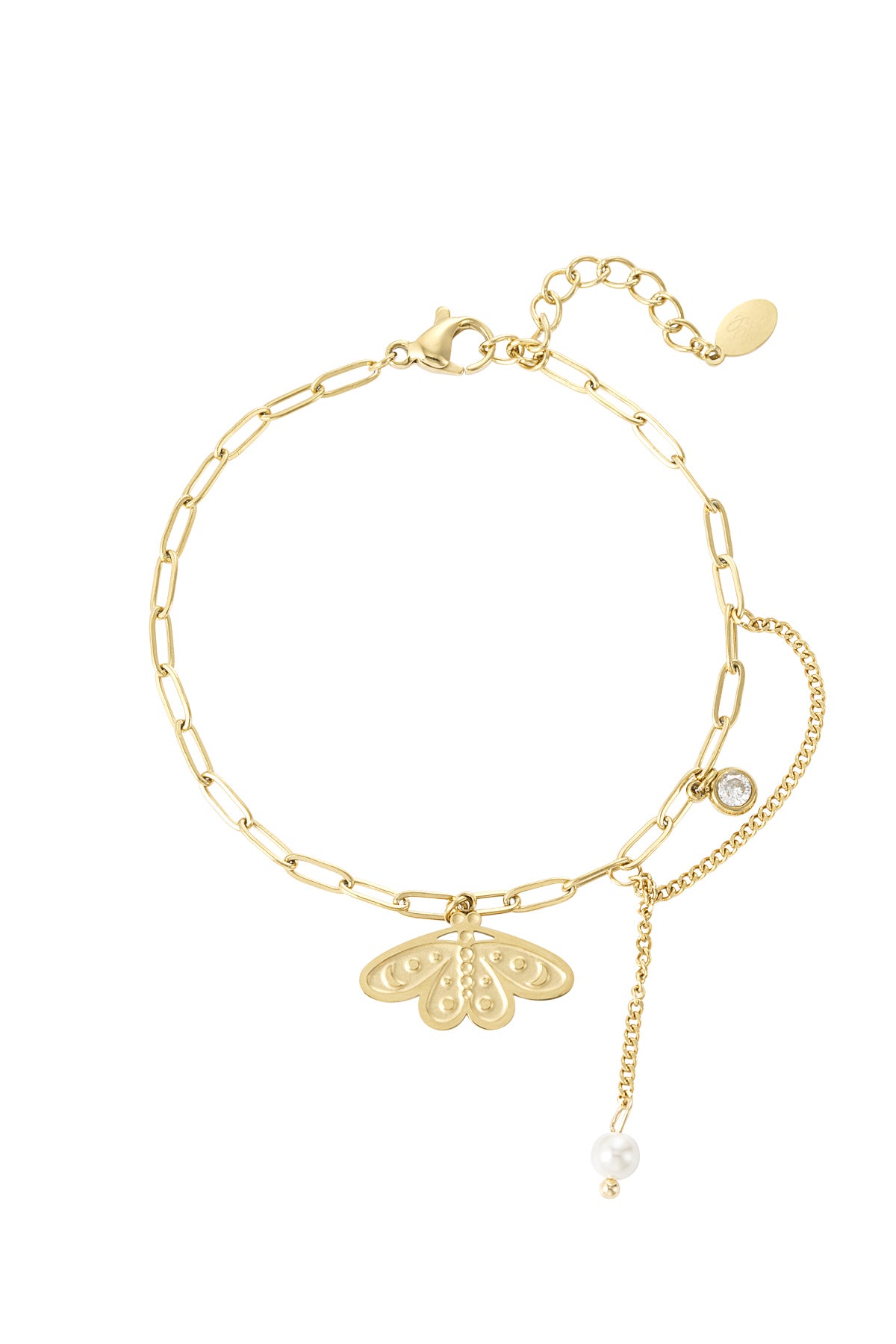 Bracciale charm Falena | Acciaio Inossidabile | Waterproof