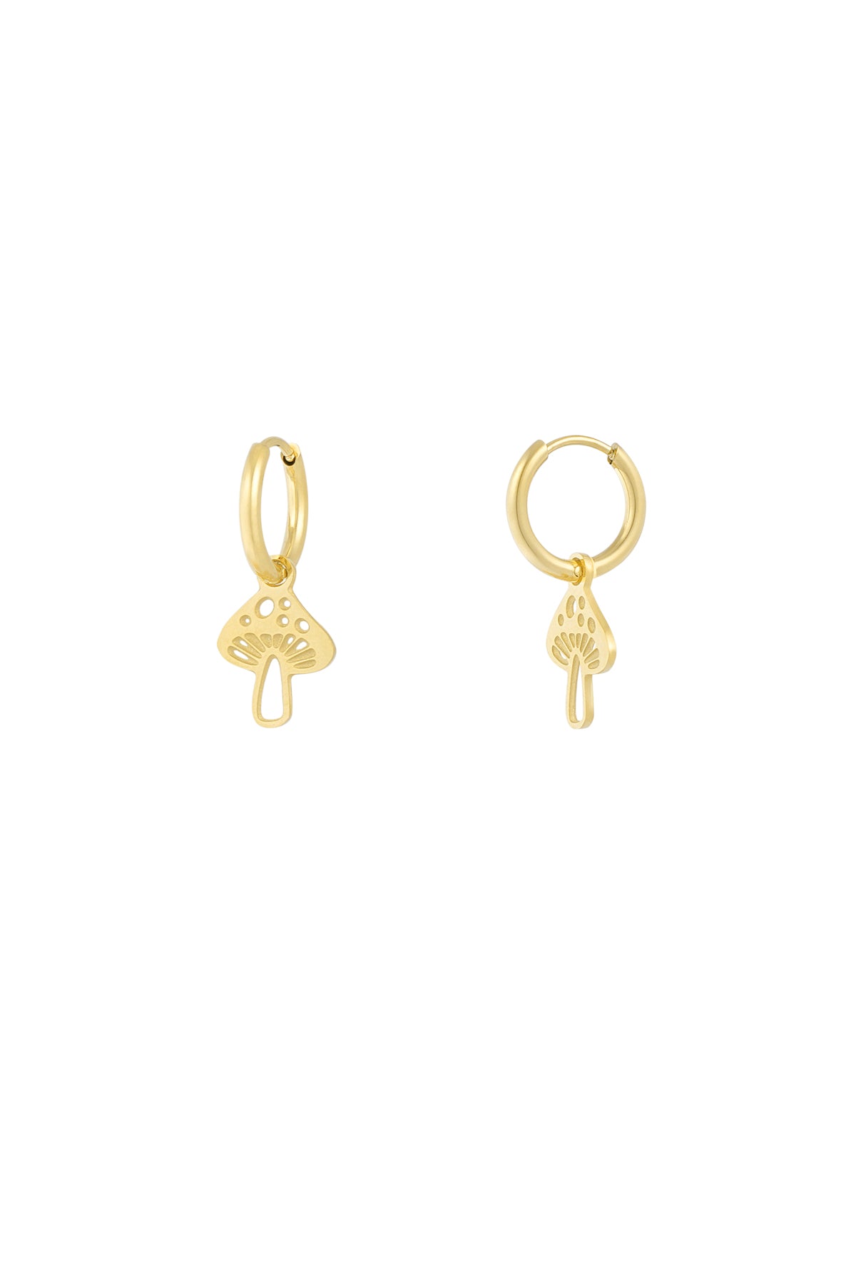 Orecchini | Acciaio Inossidabile placcato oro | funghetti | Waterproof