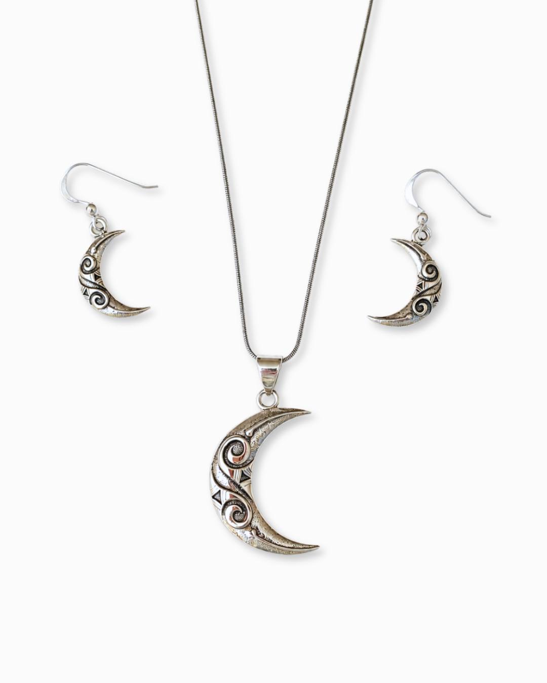 Orecchini Spiral Moon in Argento 925