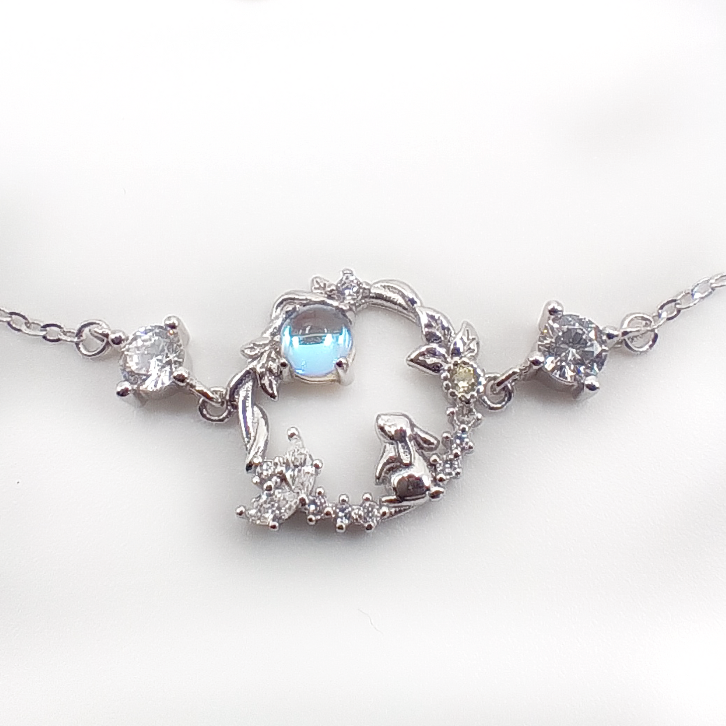 Moon Bunny Bracelet | Zirconia | Sterling Silver | Moonstone