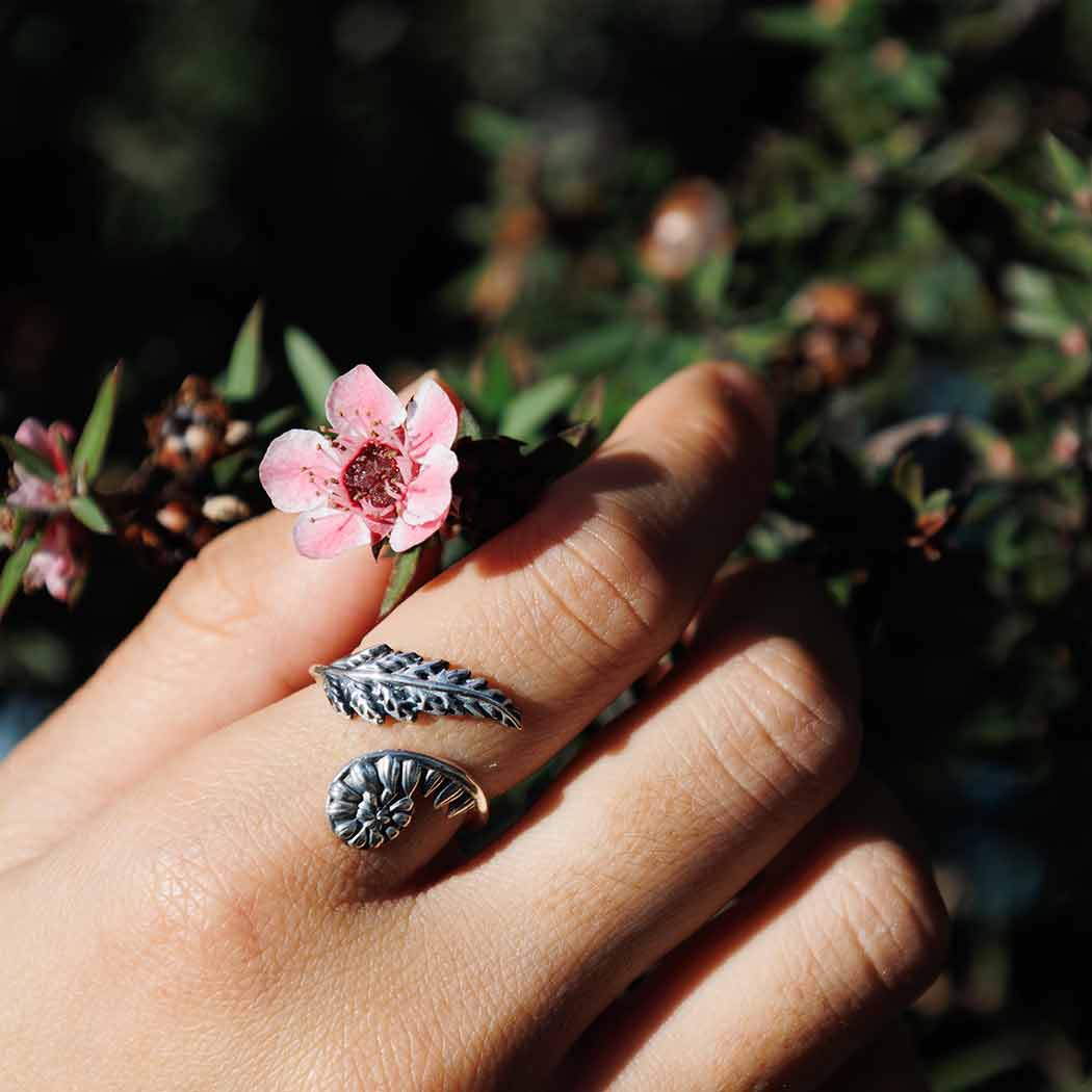 Anello Felce | regolabile | Argento sterling riciclato | FairTrade