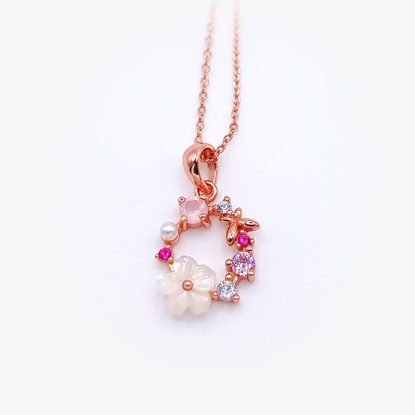 Collana Fiorita | Zirconi | Argento Sterling