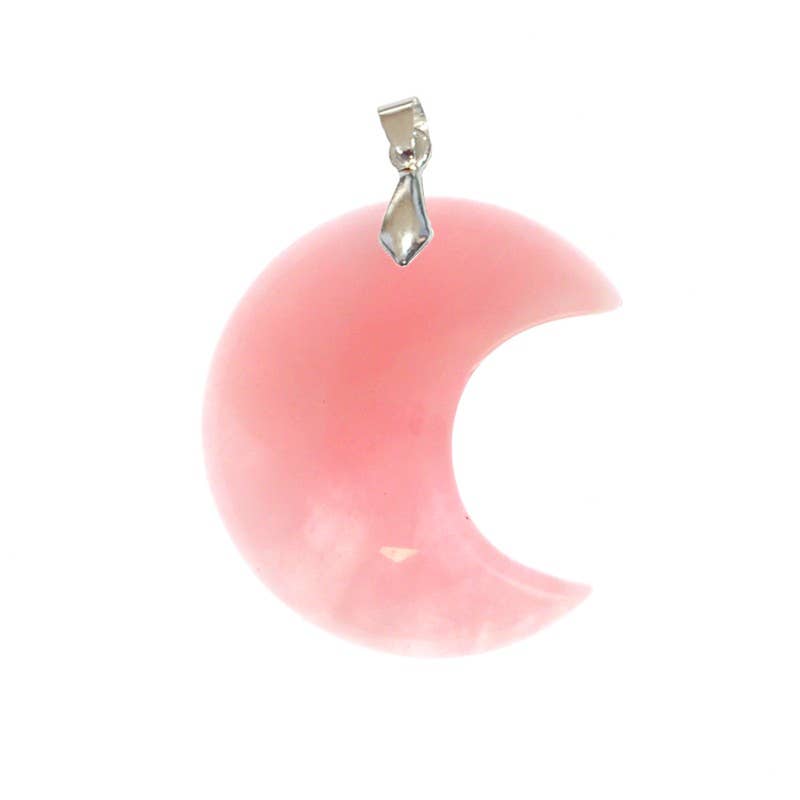Luna di Persefone | Ciondoli al quarzo rosa mezzaluna