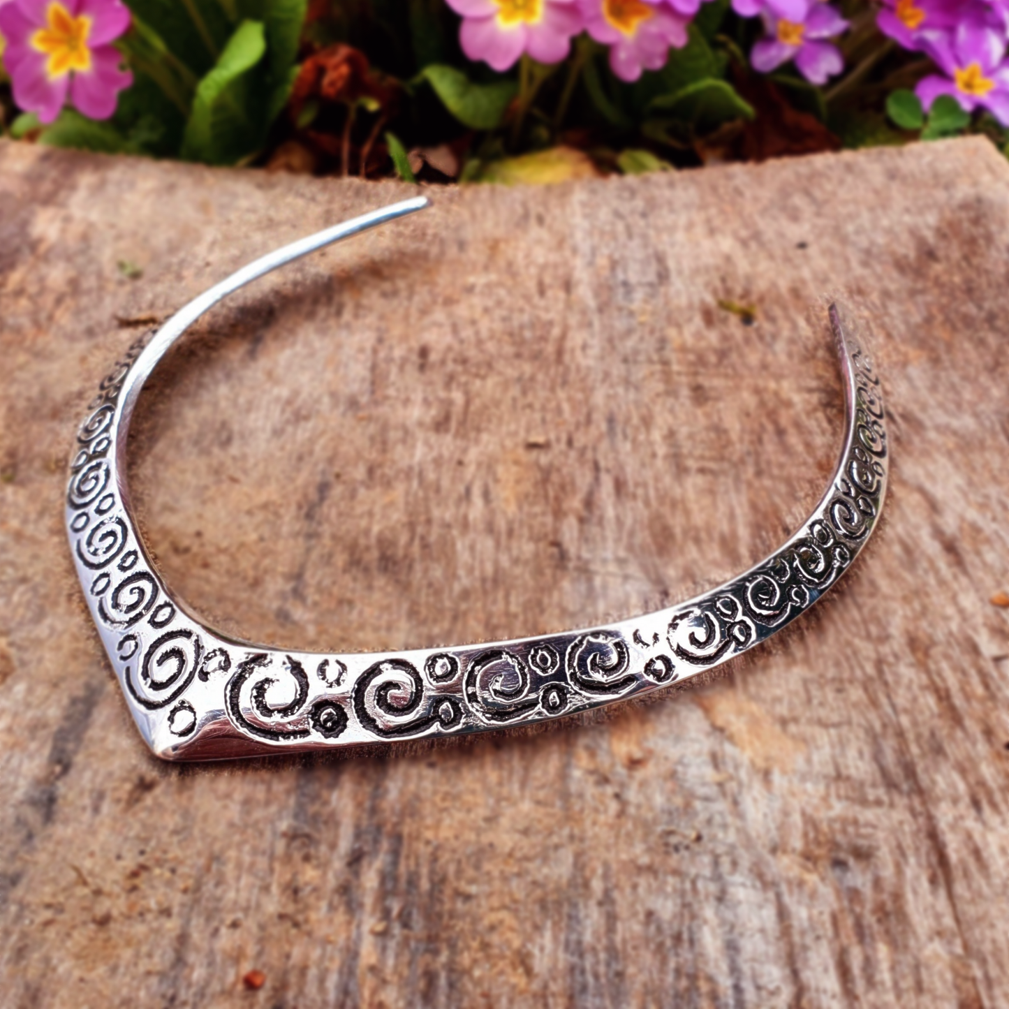 Collana Girocollo | Argento | spirali | Fatto a mano