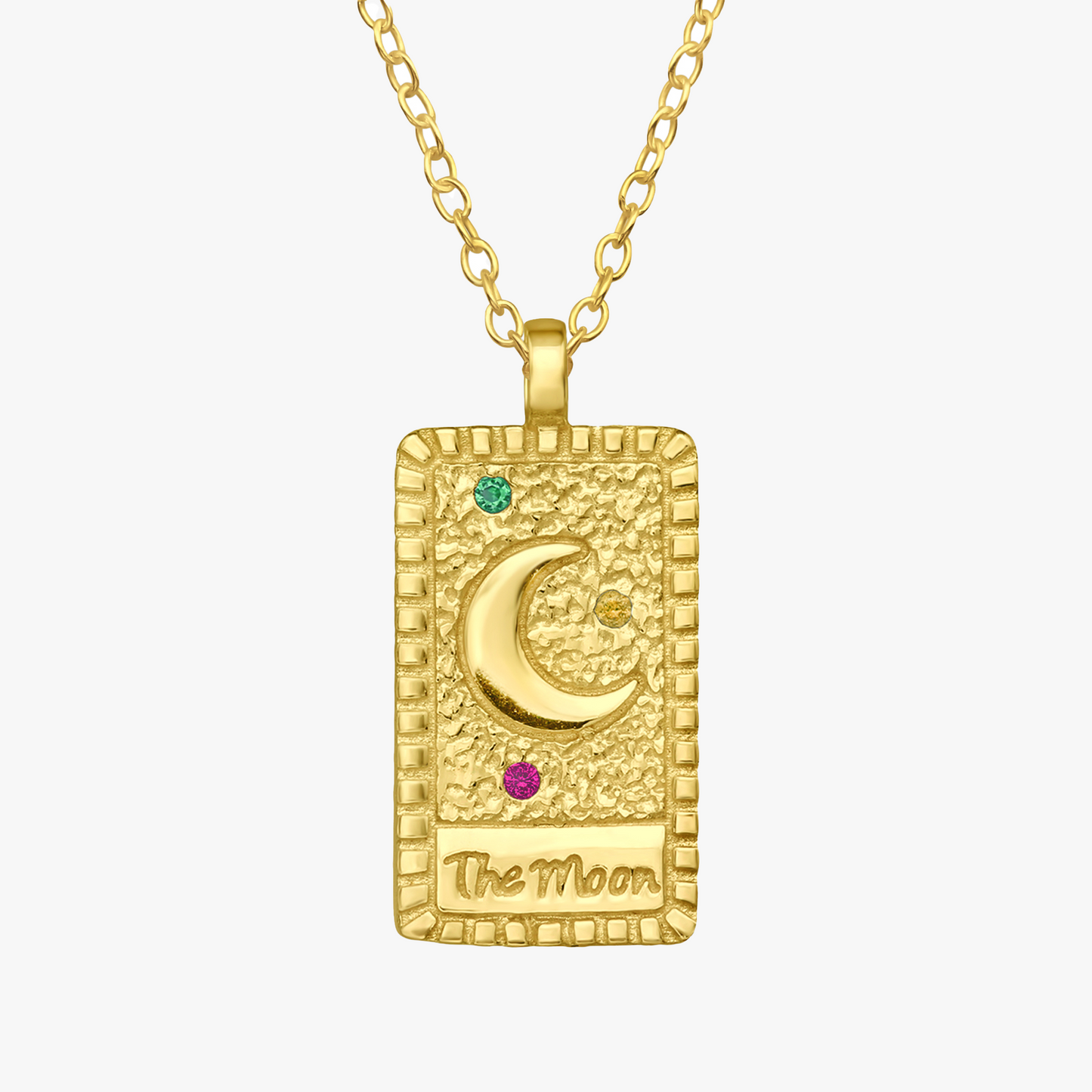 Arcanys Luna | Collana Tarocchi | Arcano Luna | Argento 925 | Placcatura oro + E-coat | Zirconi