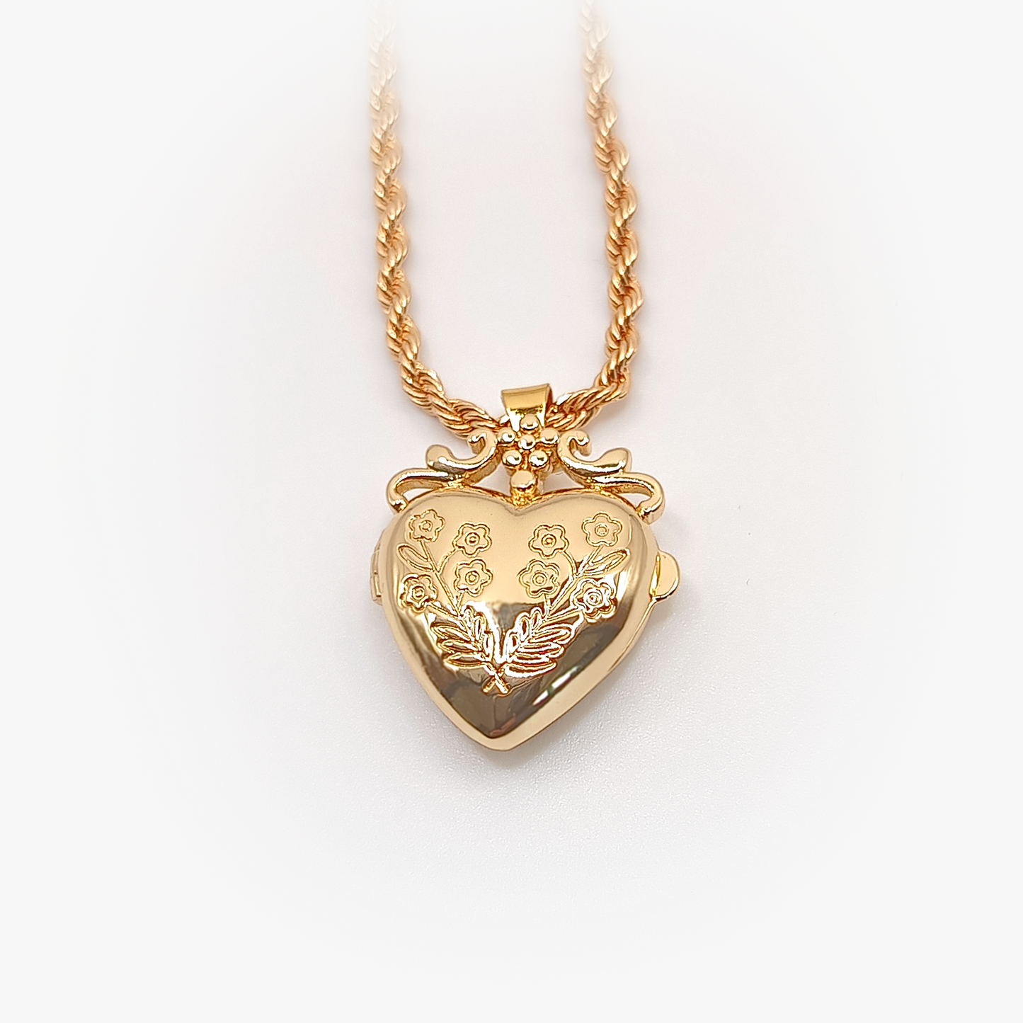 Pendente Locket | Floral | Retrò | Medaglione Cuore