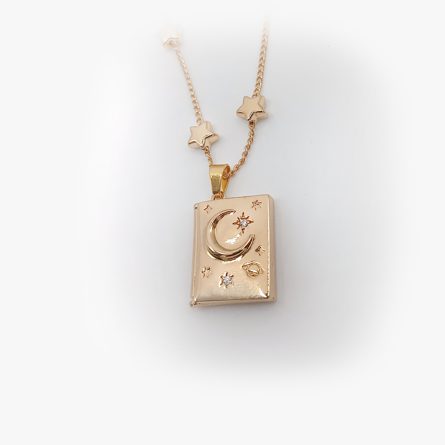 Collana Locket | Moon | Placcato oro 18K | San Valentino | Regalo