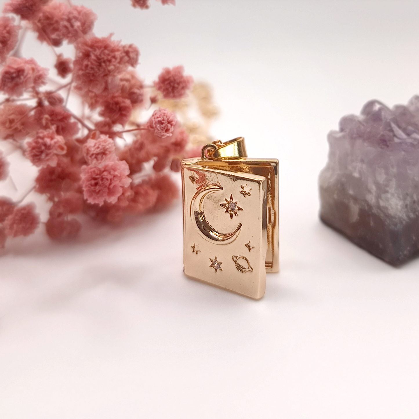 Collana Locket | Moon | Placcato oro 18K | San Valentino | Regalo
