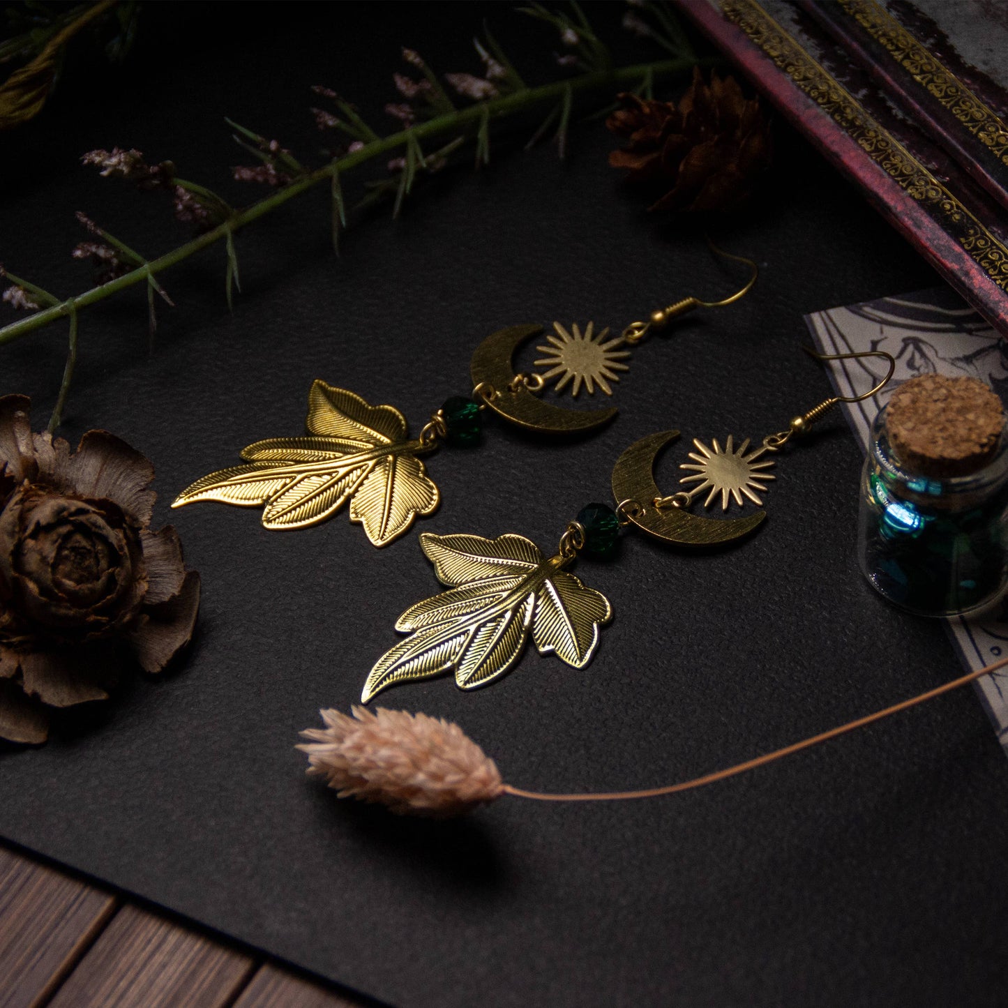 Autumn leaves | Orecchini autunnali con foglie in ottone | fatto a mano