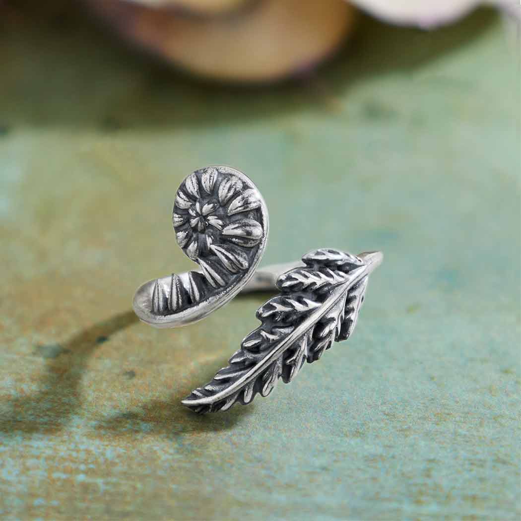 Anello Felce | regolabile | Argento sterling riciclato | FairTrade
