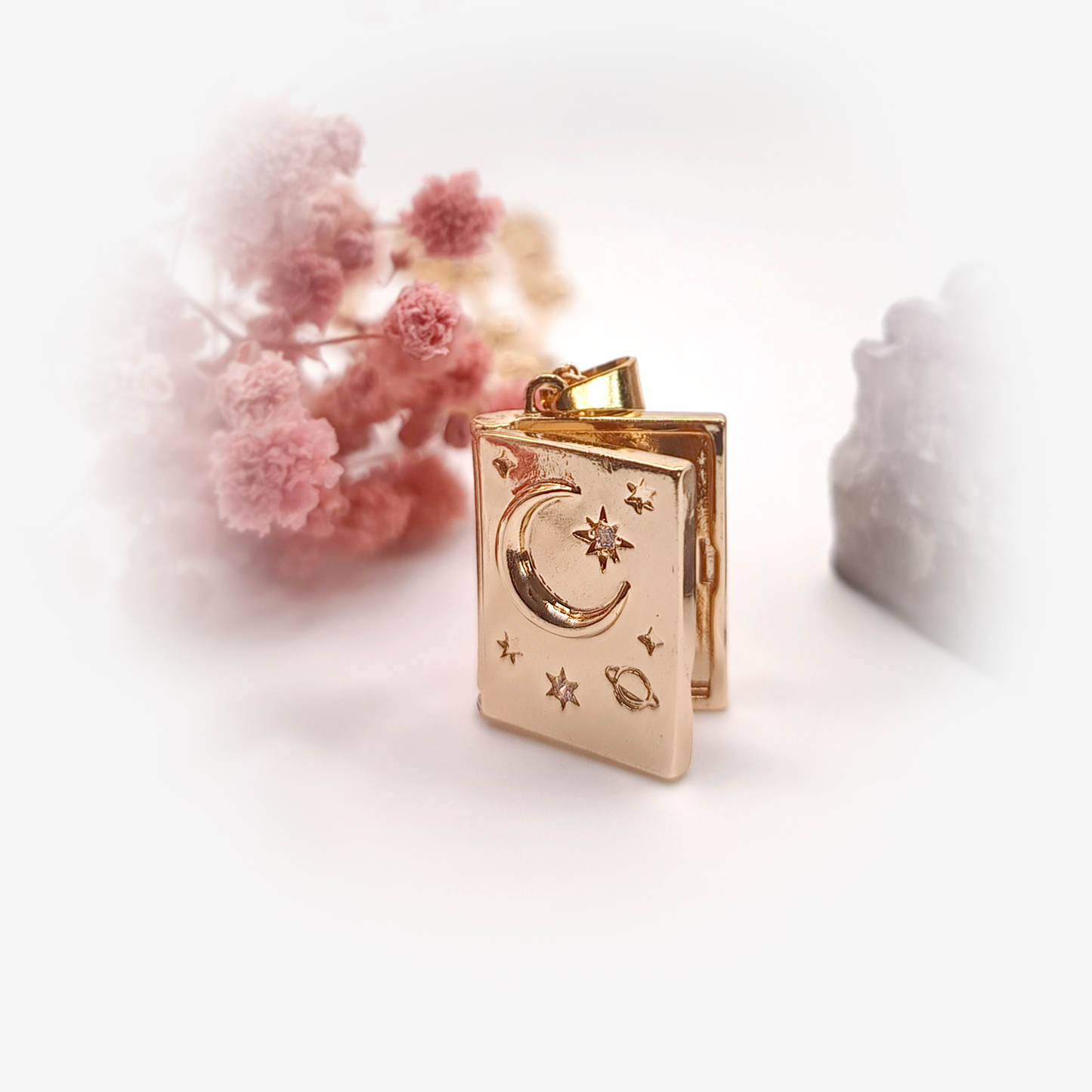 Collana Locket | Moon | Placcato oro 18K | San Valentino | Regalo