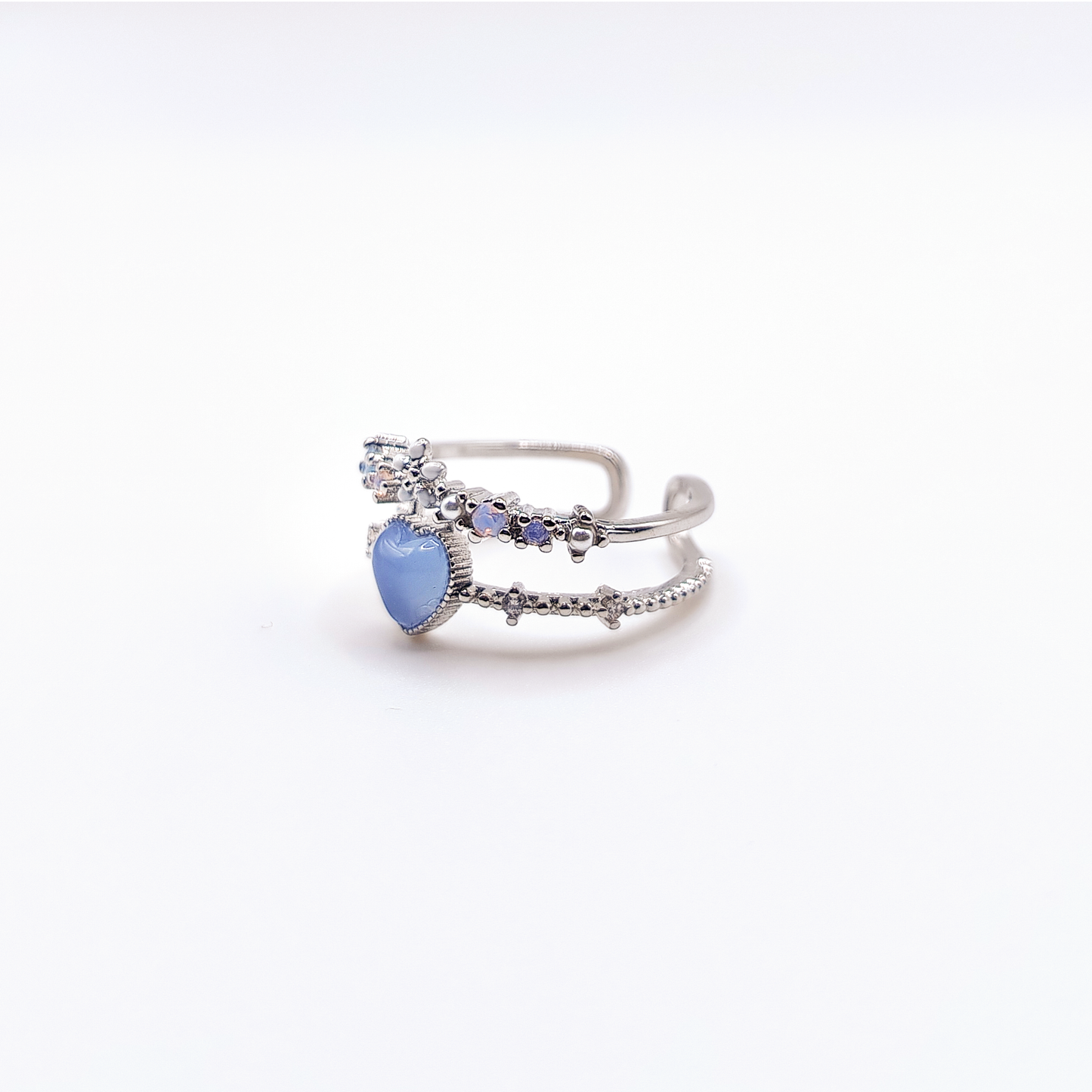 Anello Secret Garden | Zirconi | Cuore azzurro