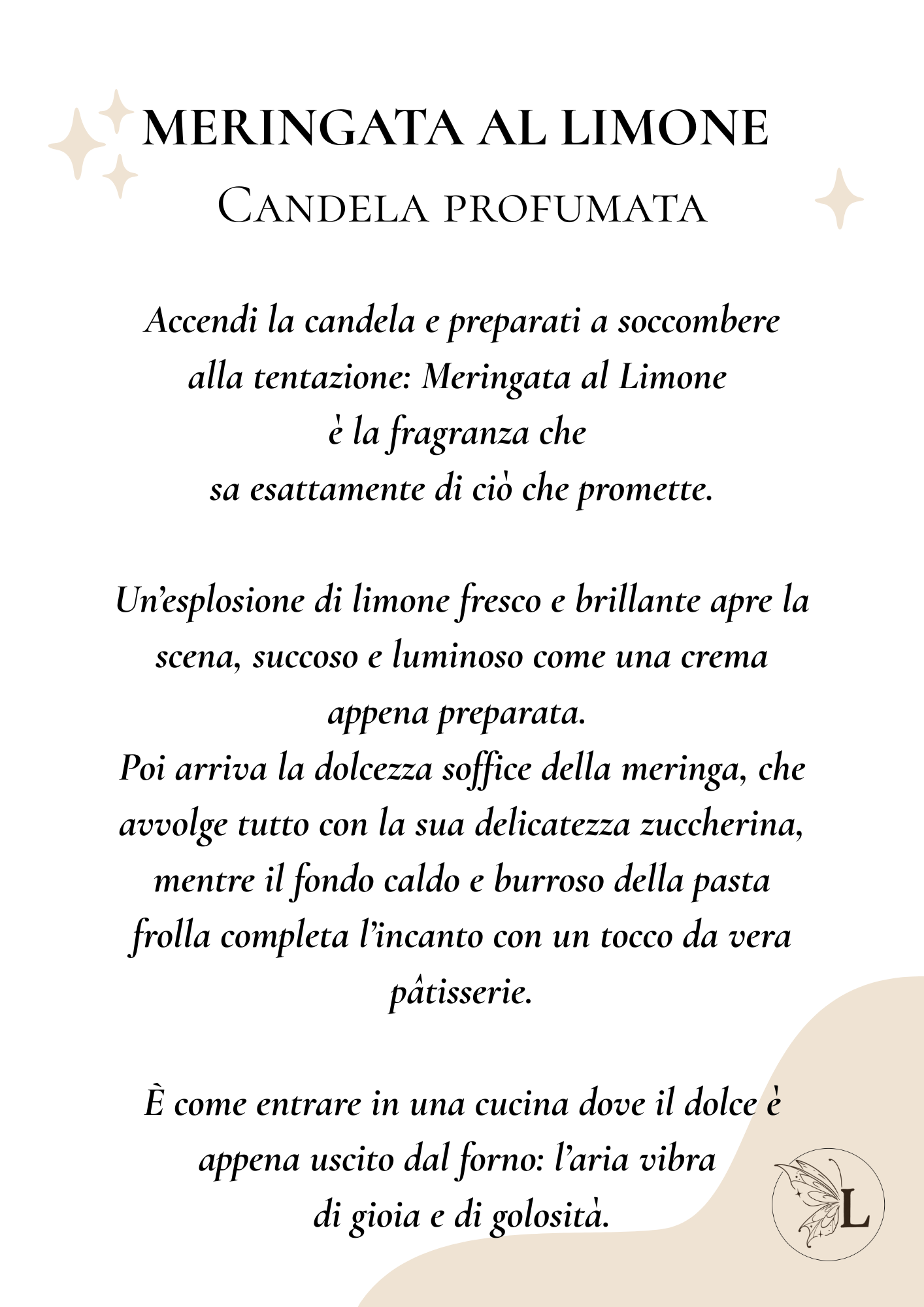 MERINGATA AL LIMONE | Candela profumata | Cera di soia | fragranza di Grasse