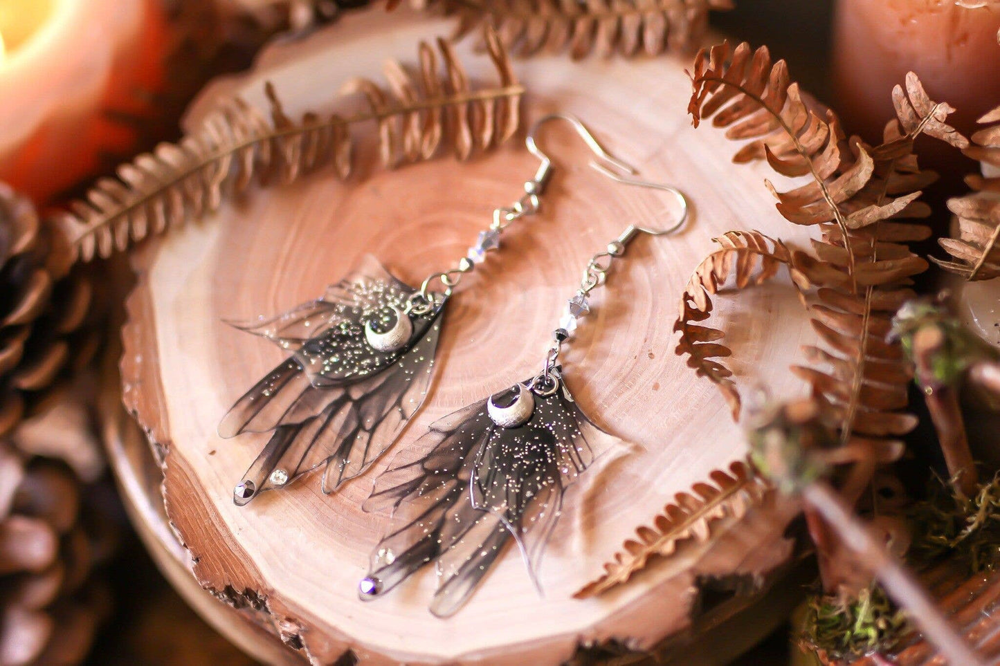 Black Circle | Orecchini fatati | Swarovski | Fatto a mano