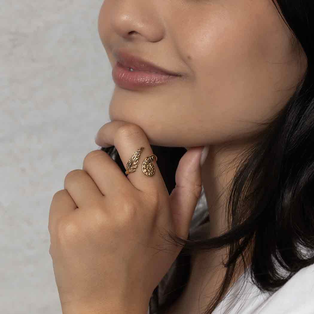 Anello Felce | Regolabile | Bronzo | Fairtrade