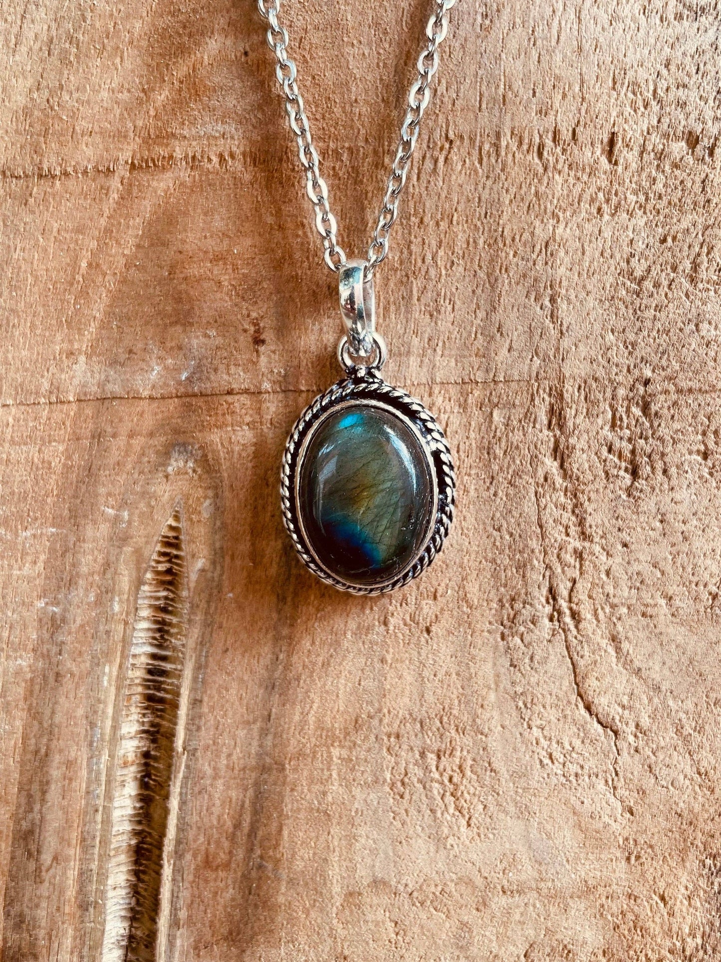 Collana placcata argento | Labradorite | Fatto a mano