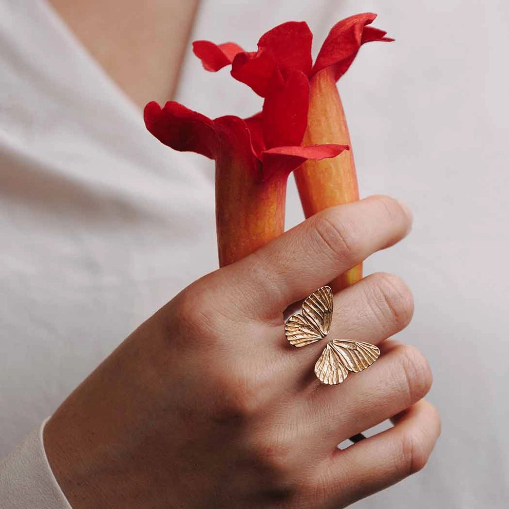 Anello farfalla FairTrade Eco-sostenibile in Bronzo Italiano