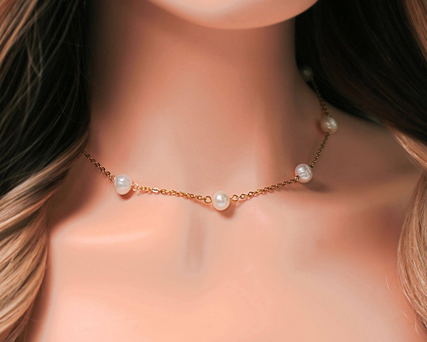 Brunella | Perla barocca Choker | Placcato oro 24K