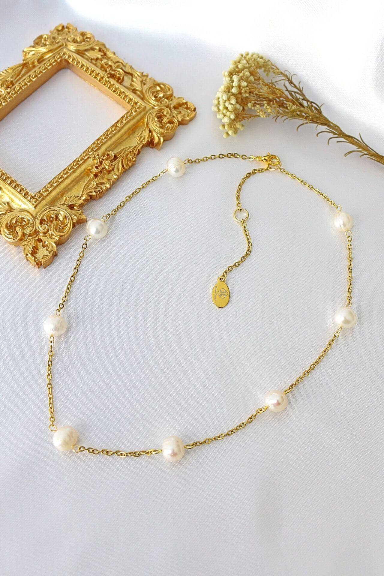Brunella | Perla barocca Choker | Placcato oro 24K