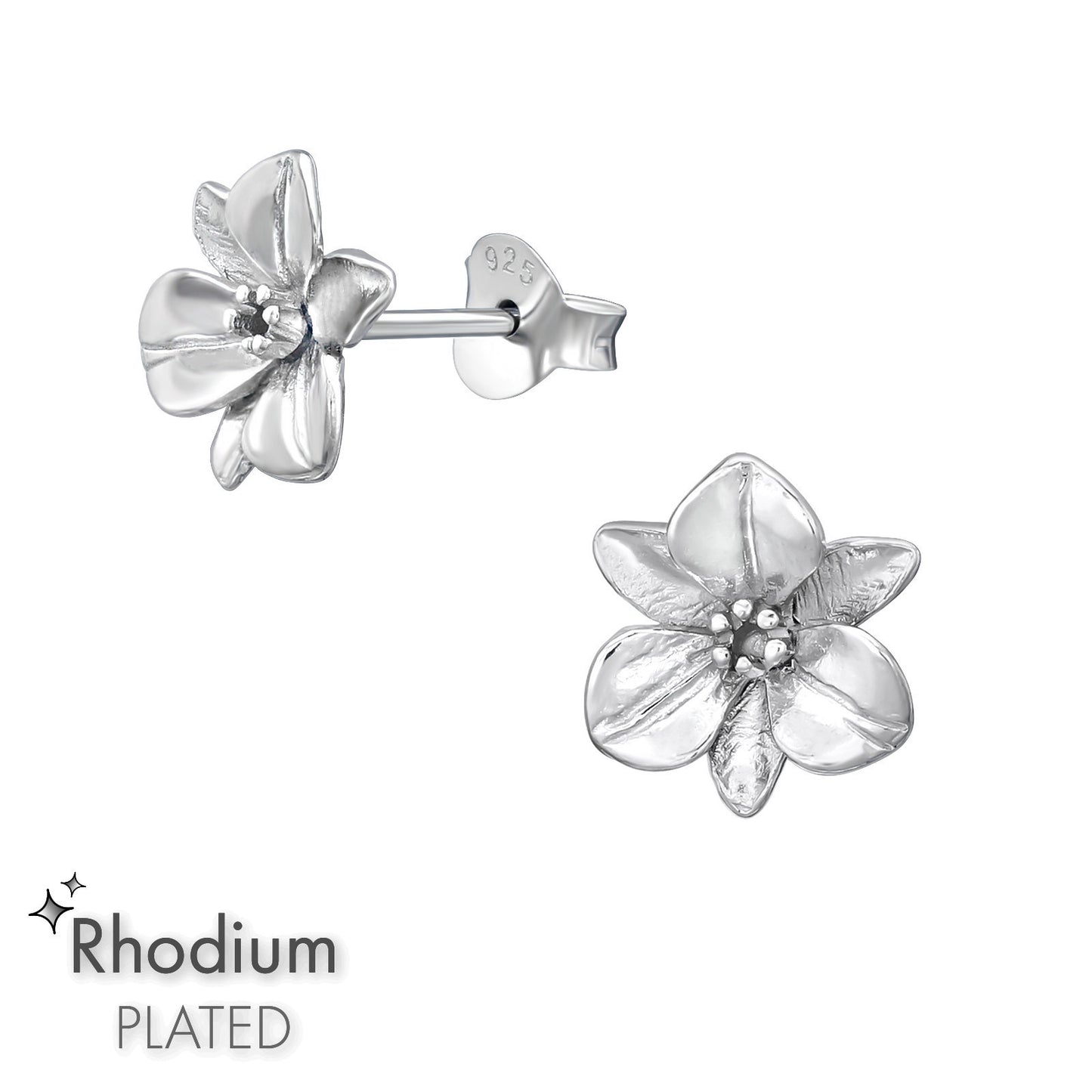Eliselle | Orecchini fiore | Argento 925 | Rodio