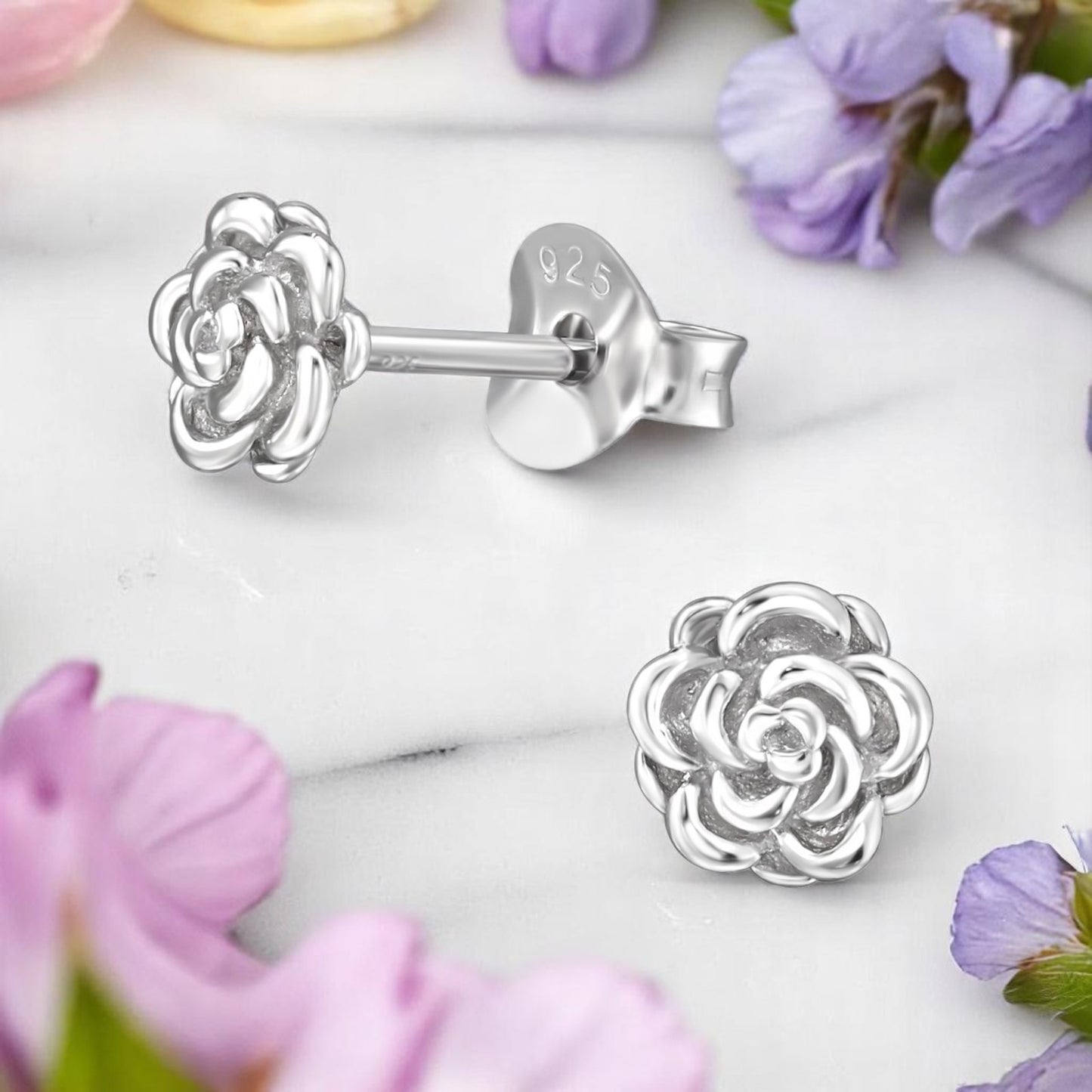 Roisin | Orecchini Rose | Argento 925 | Placcatura Rodio