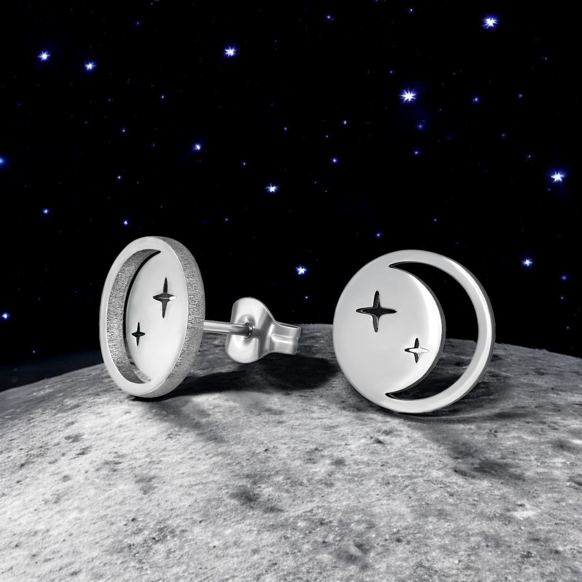 Orecchini celesti a forma di luna crescente