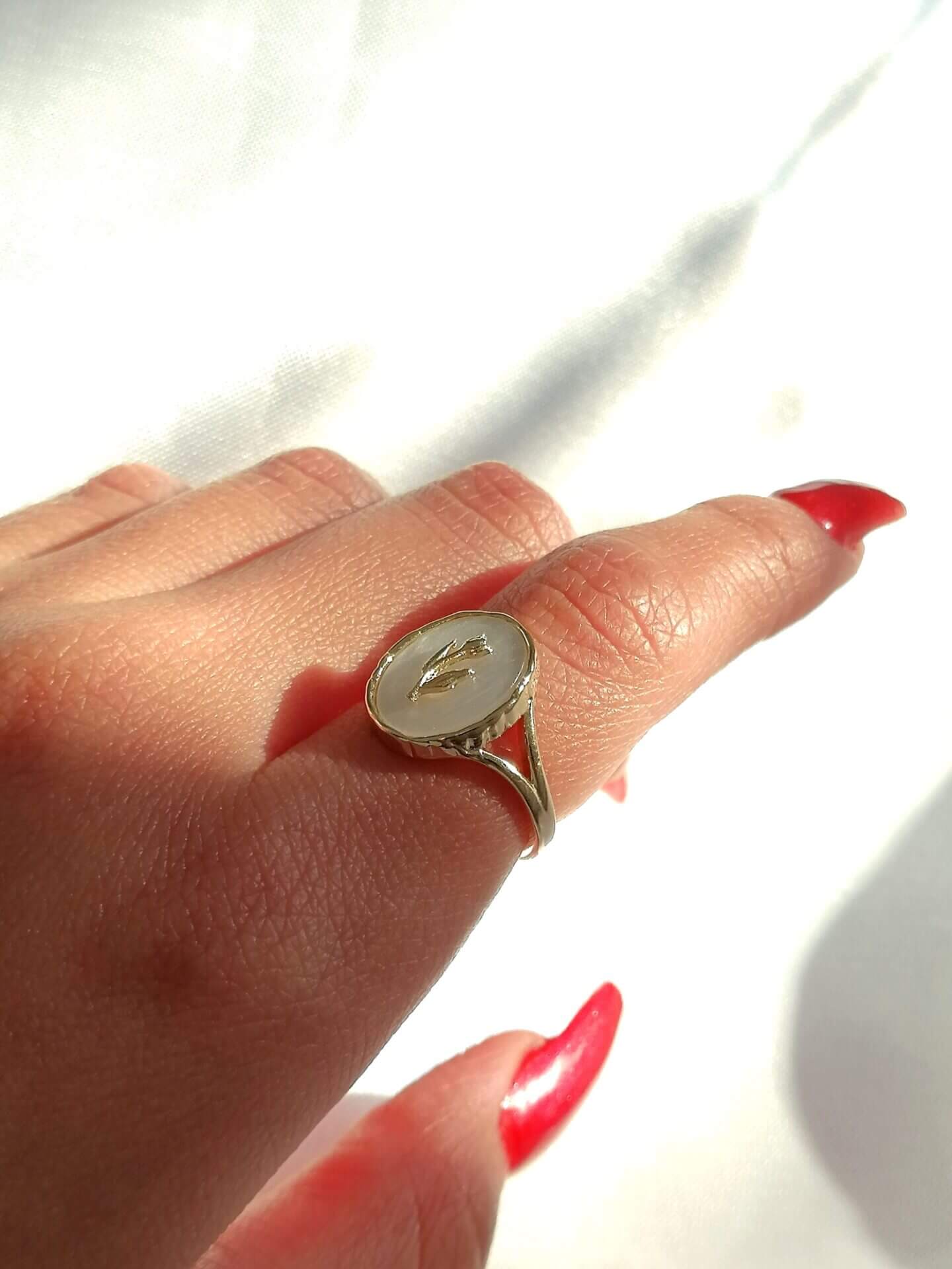 Pearly Rose | Adjustable Ring | 24K Gold Plated