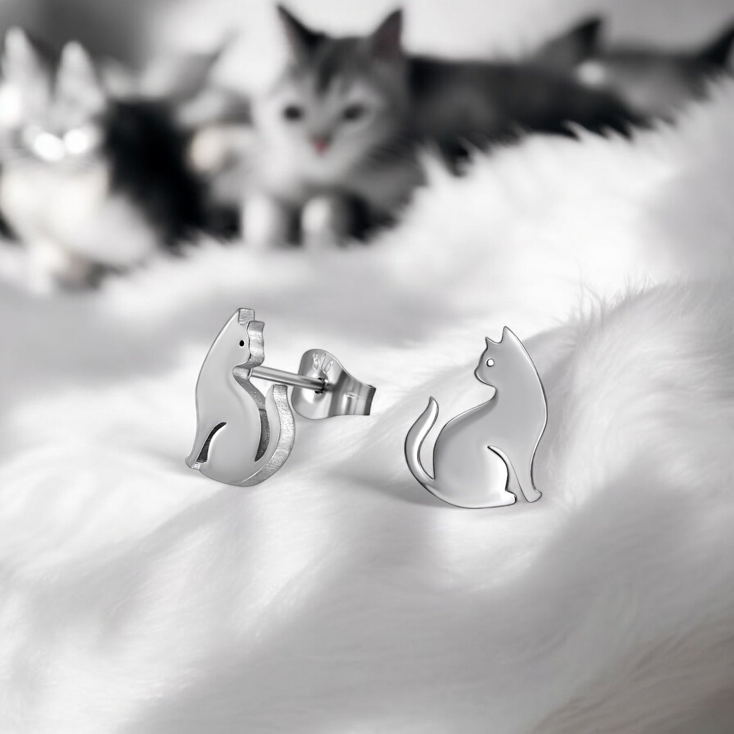 Mewline | Orecchini Gatto in Acciaio Chirurgico