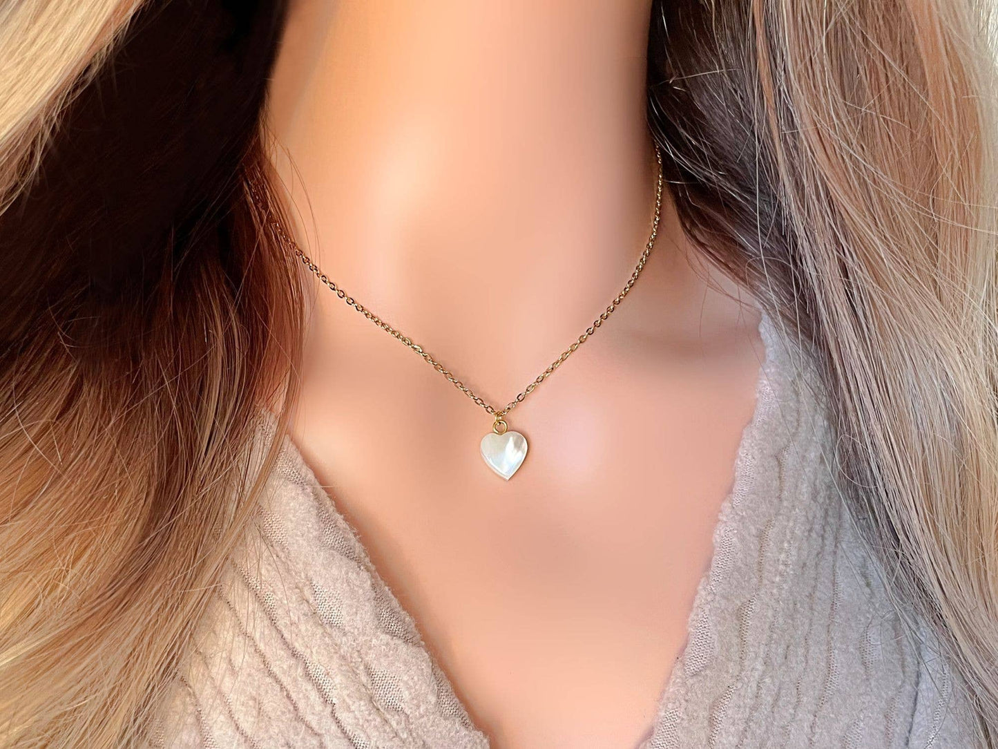 Sea Heart | Collana a cuore | Conchiglia Naturale | Placcato Oro 24K