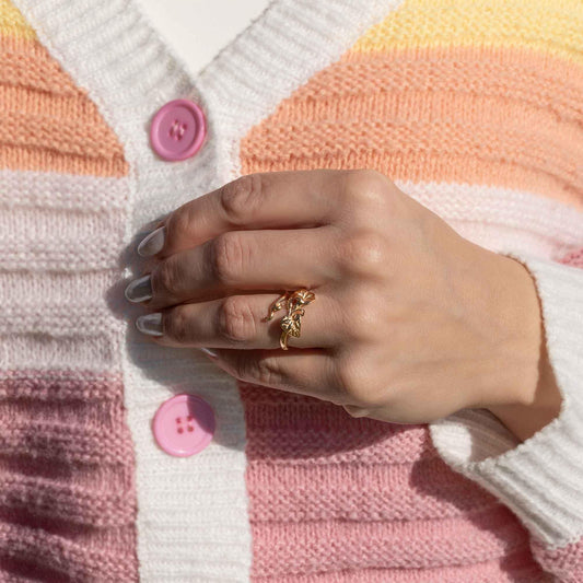 Anello Ipomea | Regolabile | Bronzo