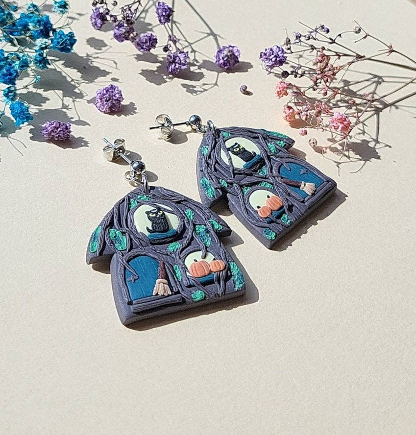 Orecchini Spettrali | Argilla Polimerica | Fatti a mano