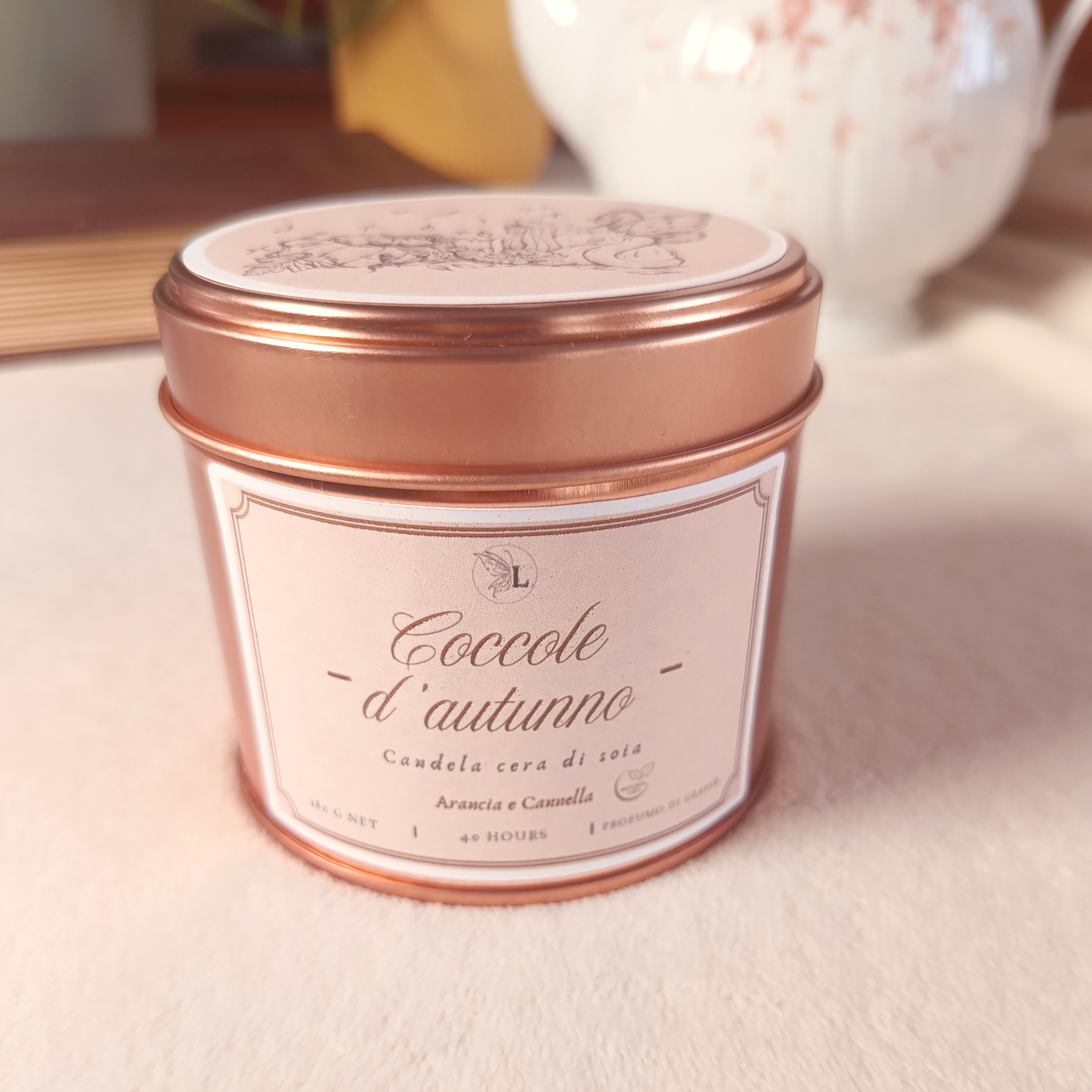 COCCOLE D'AUTUNNO | Candela profumata | Arancia e Cannella | Cera di soia | fragranza di Grasse
