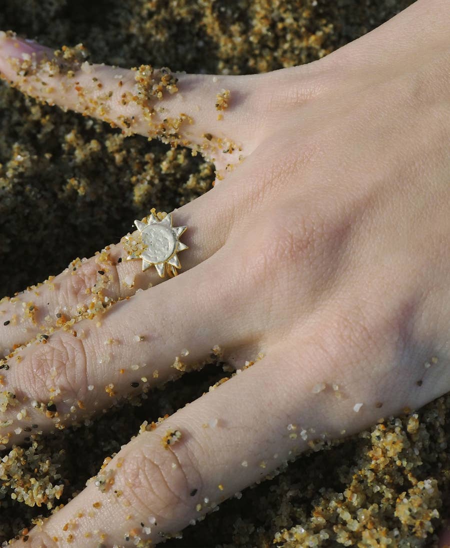 Anello solare NAISSANCE | Sole | Argento | Oro 18K