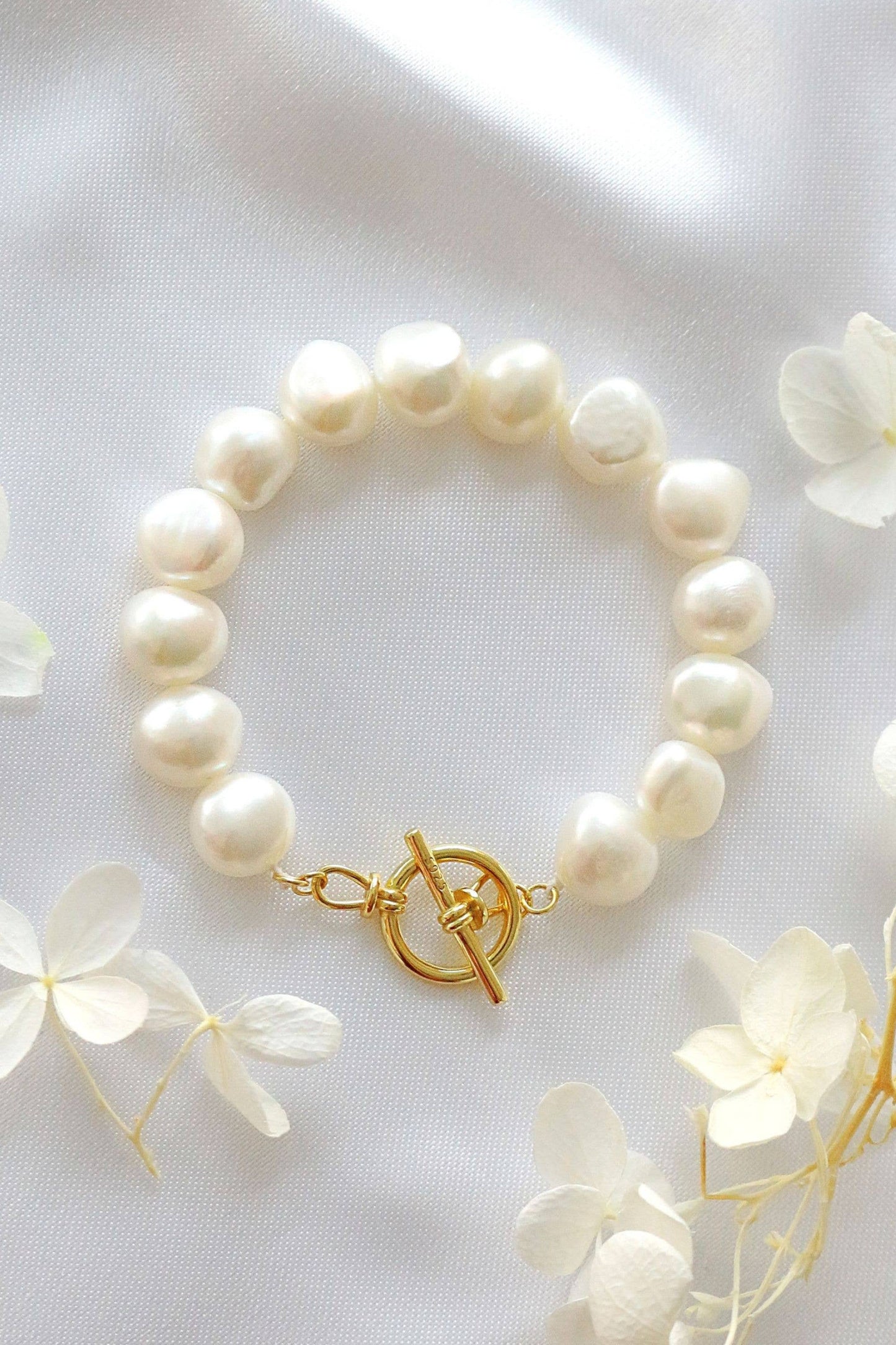 Bracciale perle d'acqua dolce barocche | 24K | Fatto a mano