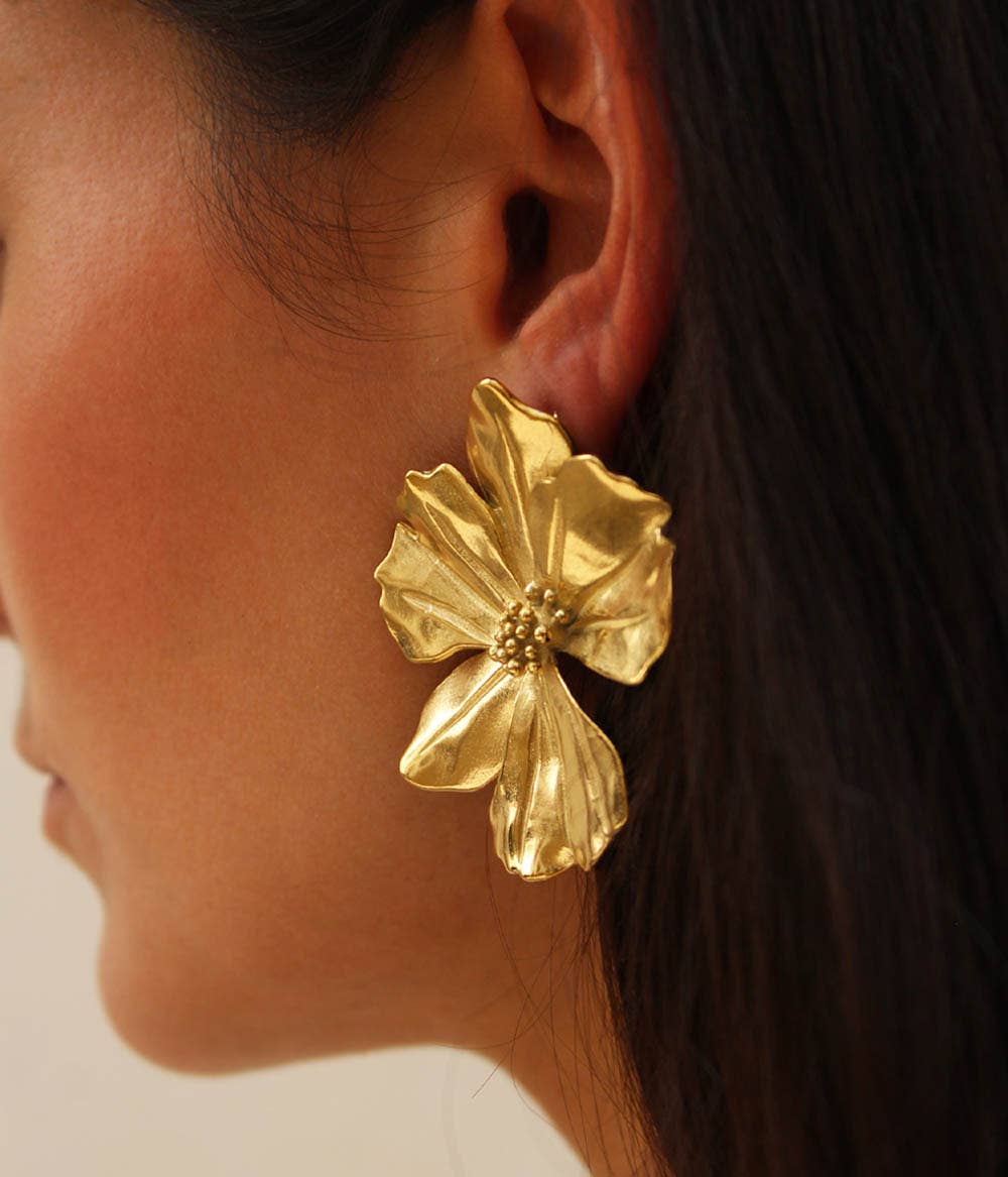 Vicky | Orecchini a fiore | oro | Fatti a mano