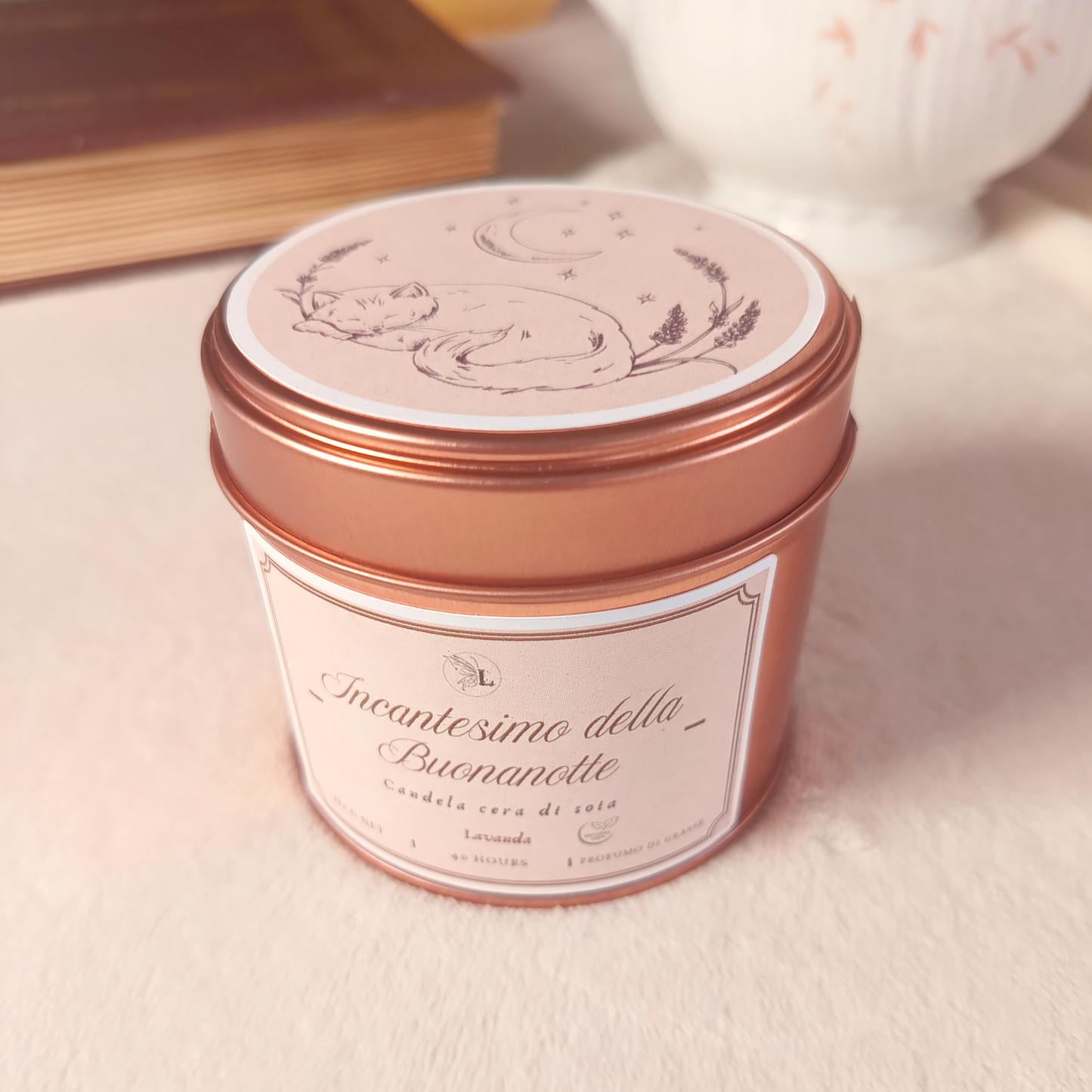 INCANTESIMO DELLA BUONANOTTE | Candela profumata | Lavanda | cera di soia | fragranza di Grasse